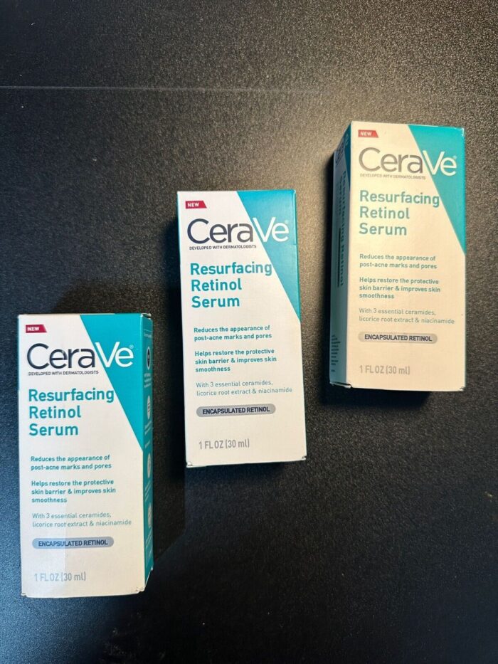 pack of 3 cerave resurfacing retinol serum post acne marks skin 30 ml