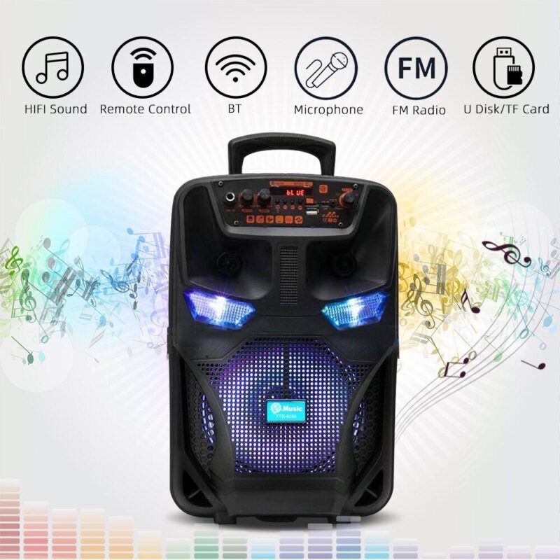 loud bluetooth speaker wireless portable boombox fm rechargeable stereo system