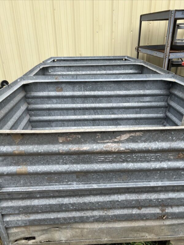 xl half drop front galvanized steel metal stacking box stillage l50 x w35 x h39"
