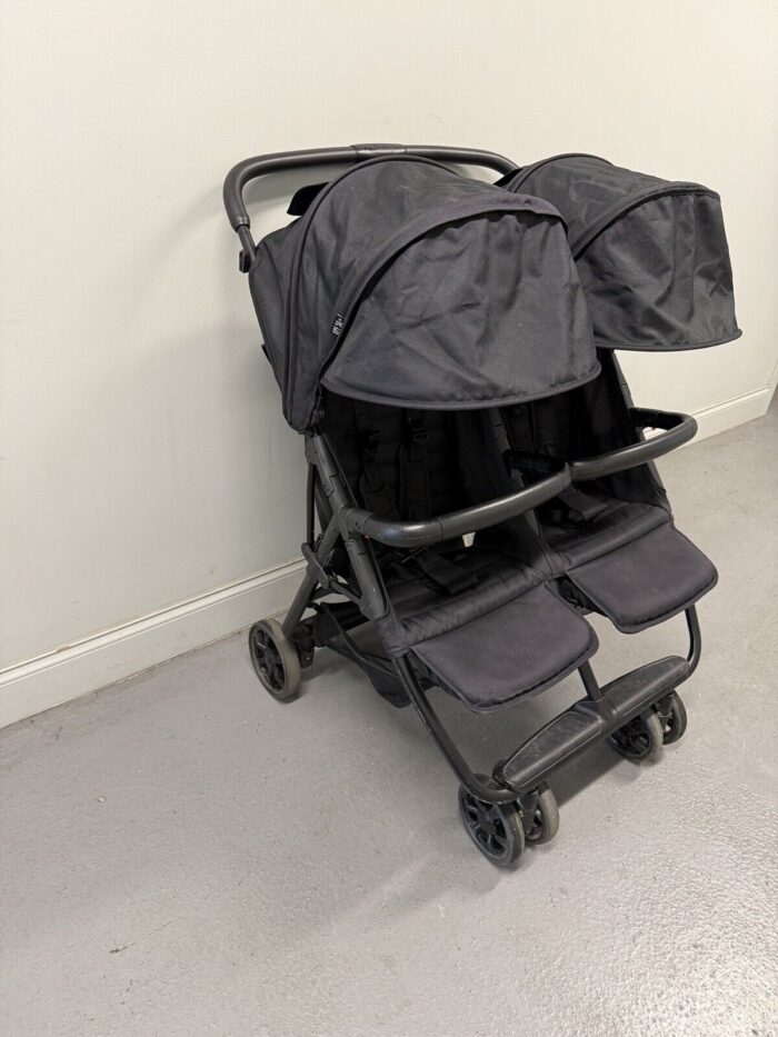 zoe twin double stroller black