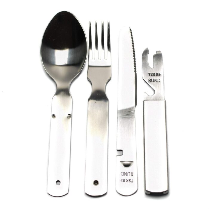 4/8 eating utensils military style spoon fork knife kit flatware stainless steel