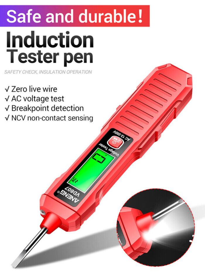 non contact ac voltage test 12 300v circuit breakpoint finder sound light alarm