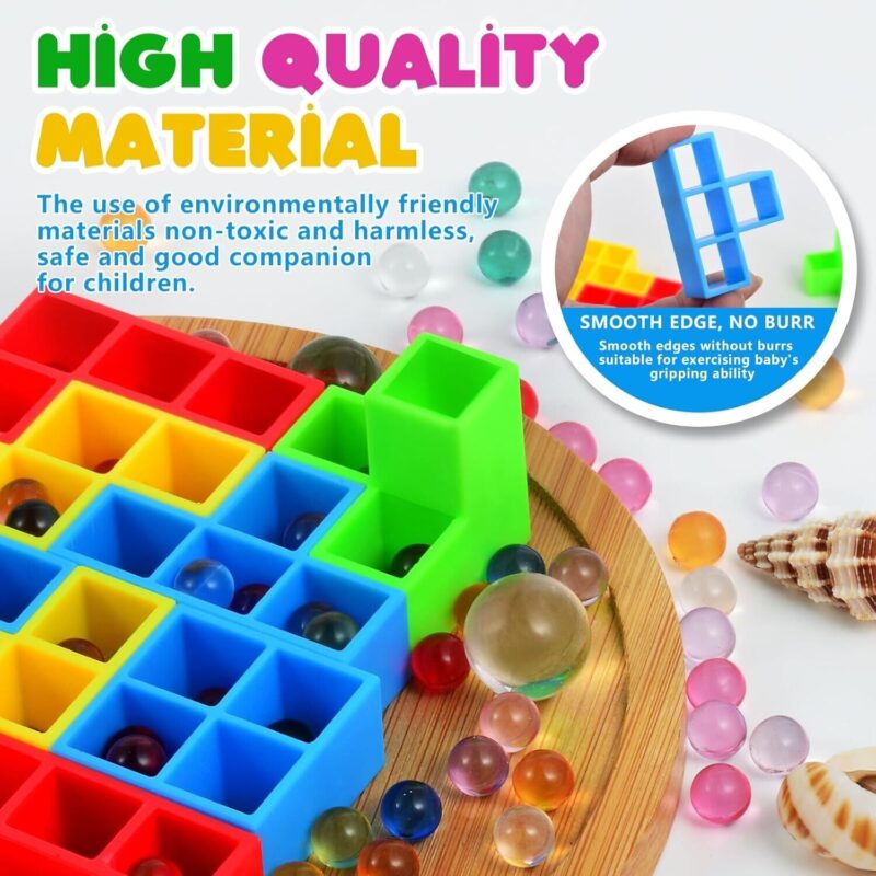48pcs tetra tower game,balance stacking blocks game board games for kids and 2+