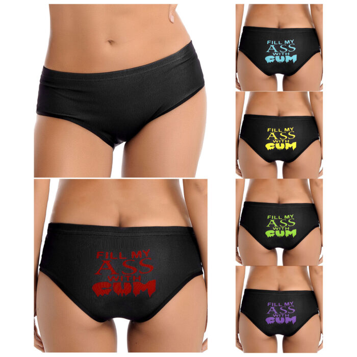 us women's letter printing panties naughty briefs lingerie funny bottoms thongs