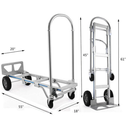 aluminum hand truck 1000lbs 2 in 1 heavy duty hand truck convertible folding