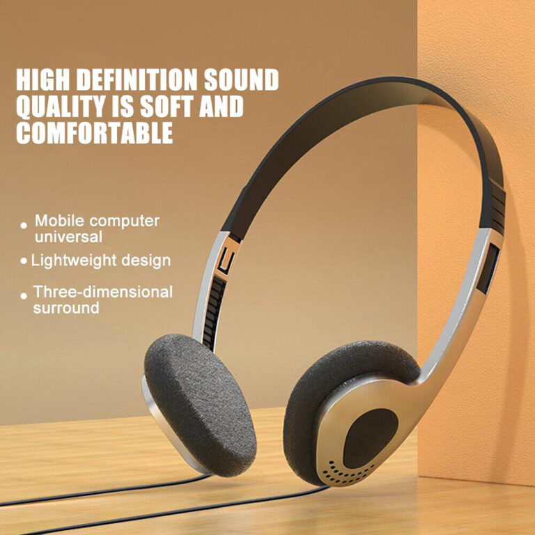 3.5mm audio portable wired headphones over ear stereo hi fi headset earphones us