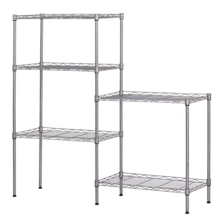 5 tier metal wire rack free standing shelving unit adjustable heavy duty storage