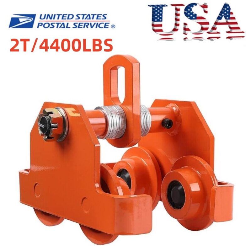 2t/4400lbs dual wheels beam trolley adjustable i beam width for lifting usa
