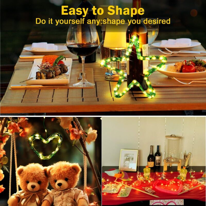 3 pack fairy lights battery operated,total 60ft 180 leds,flashing and steady ...