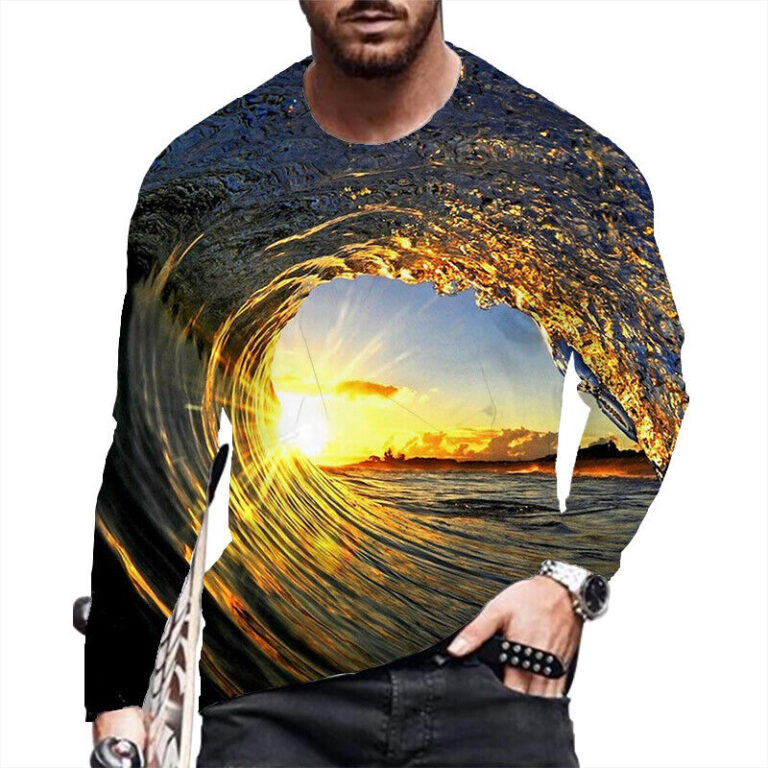 t shirt men's novelty graphic print black long sleeve fashion activewear t shirt
