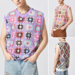 fashion mens lace crochet sleeveless tops t shirt holiday beach loose tank vest