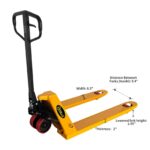 apollolift 48"x21" fork manual pallet jack 4400lbs industrial hand pallet truck
