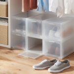 6pk small stackable bins front opening clear plastic brightroom