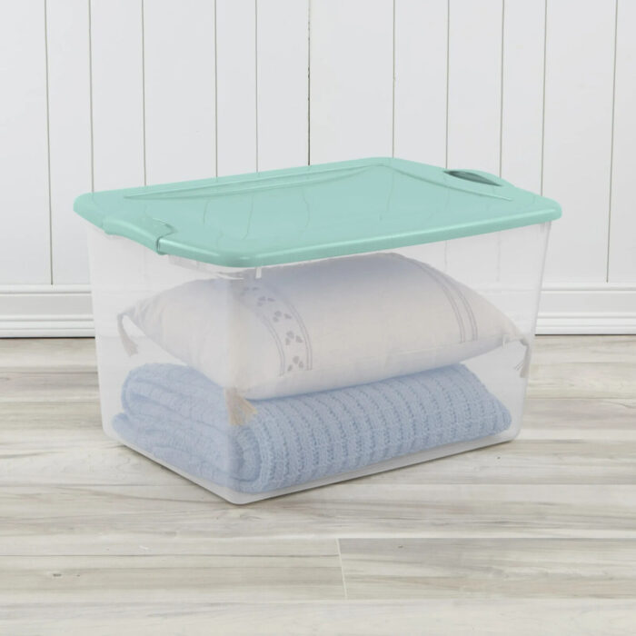 66 qt storage container plastic box sterilite mint container bins totes 6 pack