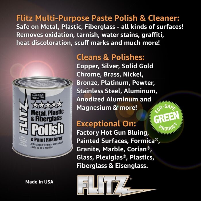 flitz metal, plastic & fiberglass polish 2lb/906g factory seconds