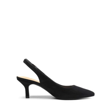 women slip on pump shoes low kitten heel pointed toe comfort slingback pumps