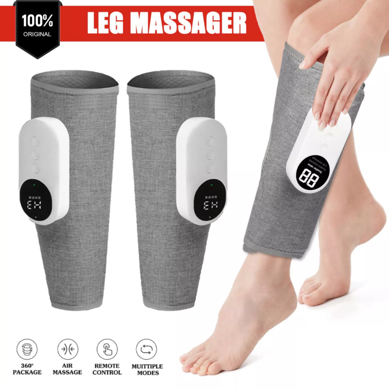 3 modes leg massager cordless calf air compression massager w/ heat pain relief