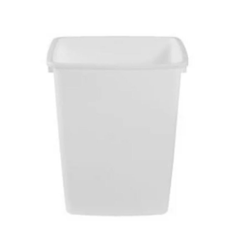rubbermaid 9 gal 36 qt plastic open top wastebasket trash can garbage bin, white