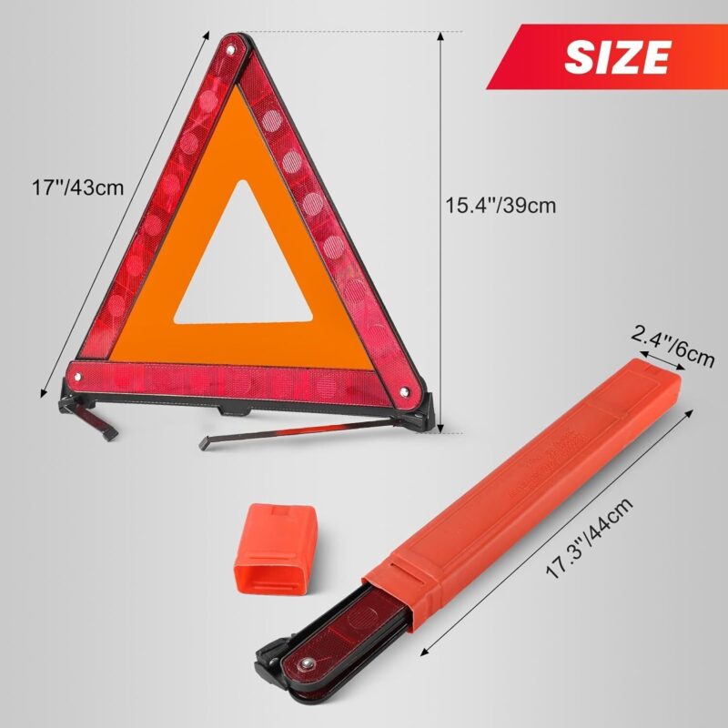 3 packs reflective emergency warning triangles for vehicles breakdown safety