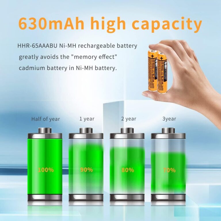 panasonic 630mah ni mh 1.2v aaa rechargeable batteries for home cordless phone