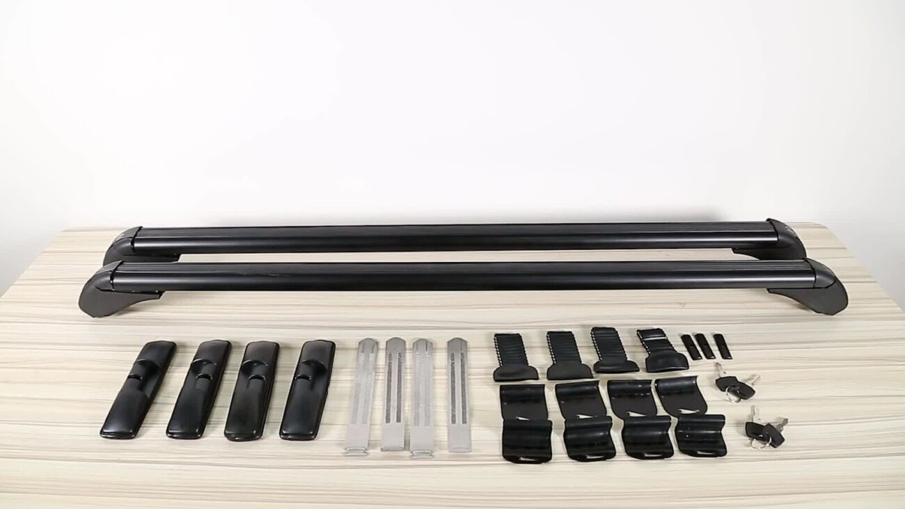 universal car top roof rack cross bar 43.3" luggage carrier aluminum w/ lock