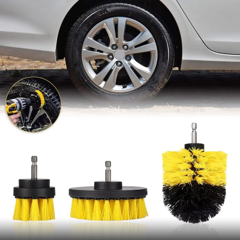 3pc drill brush attachment set car interior detailing kit power scrubber brush