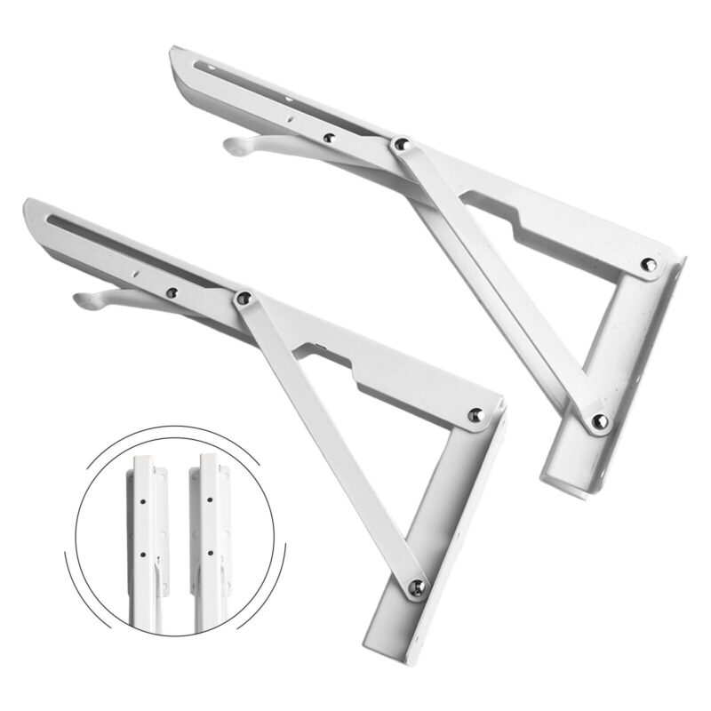 handy folding bracket accessories for motorhomes and caravans set of 2 (white)