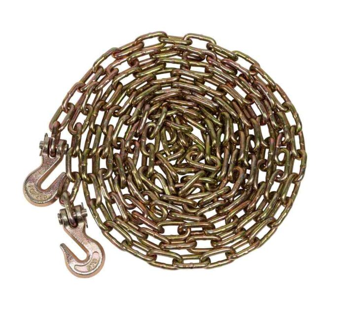 2pk 1/4"x16' transport binder chain grade 70 w/ grab hook 3150 lbs wll tow chain
