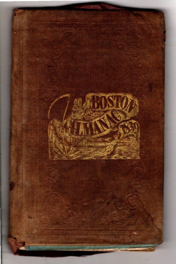 antique 1839 boston almanac information advertising book professional directory