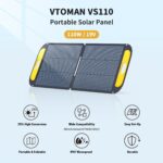 vtoman vs110 portable solar panel 110w 19v 23% efficiency foldable solar panel