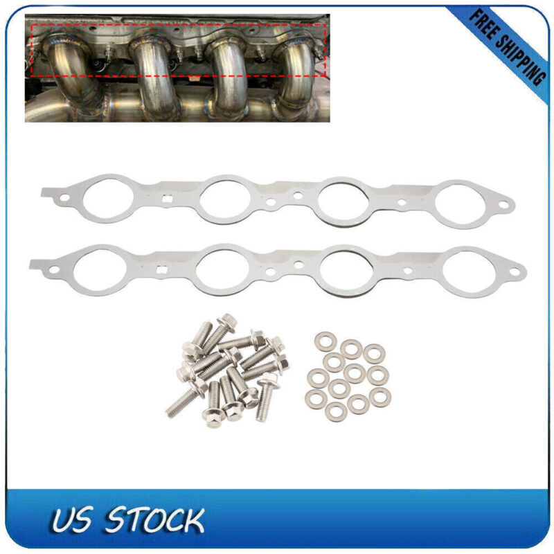 ls mls exhaust manifold header gasket pair w/bolts for ls1 4.8 5.3 5.7 6.0 6.2l